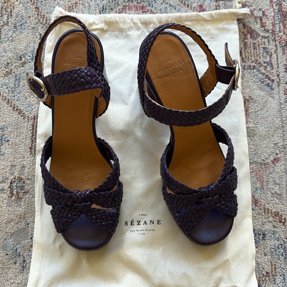 Like new Sezane High heel leather sandals - Picture 2 of 6